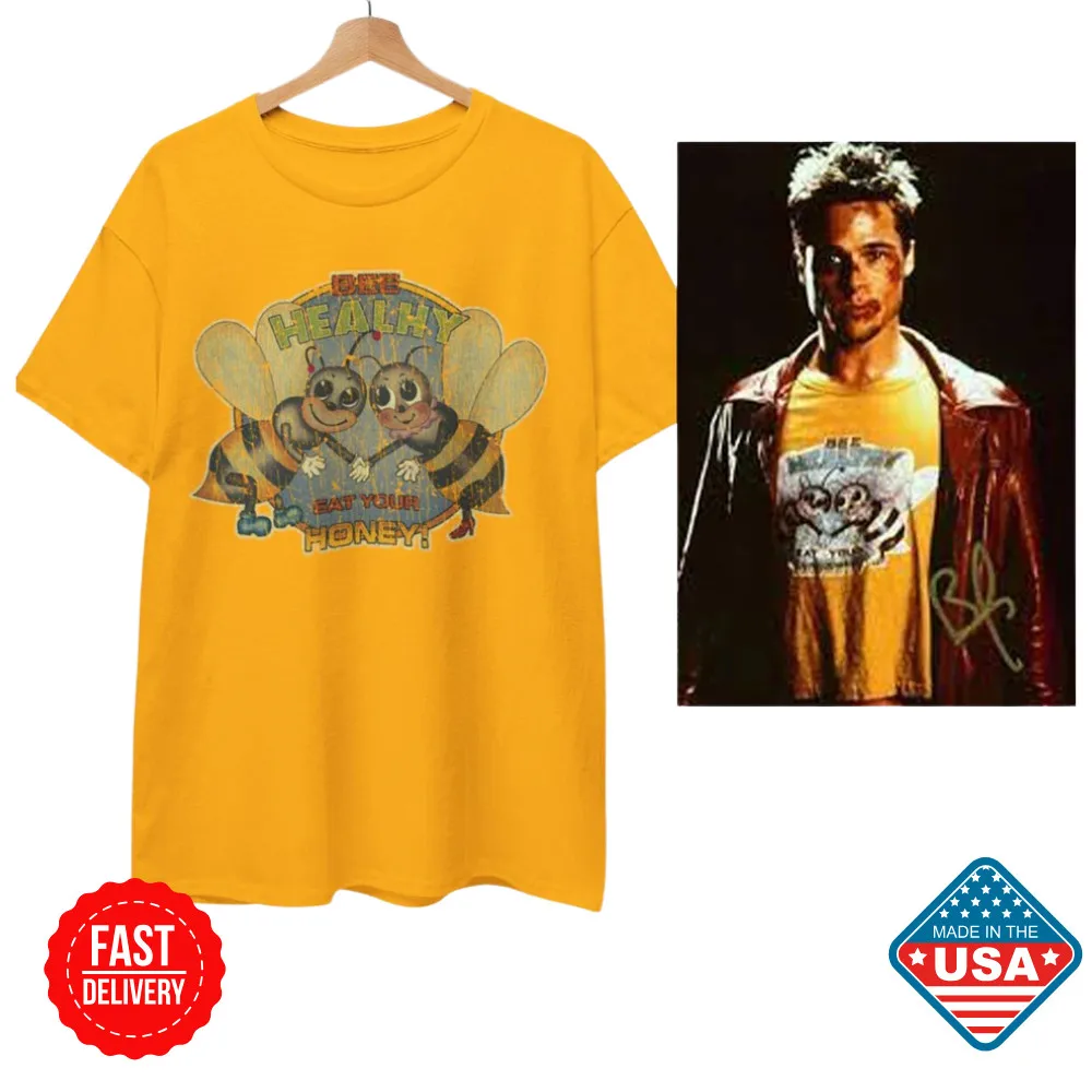 SALE HOT Bee Healthy T-Shirt, Tyler Durden T-Shirt Fight Club Unisex Tee Reprint