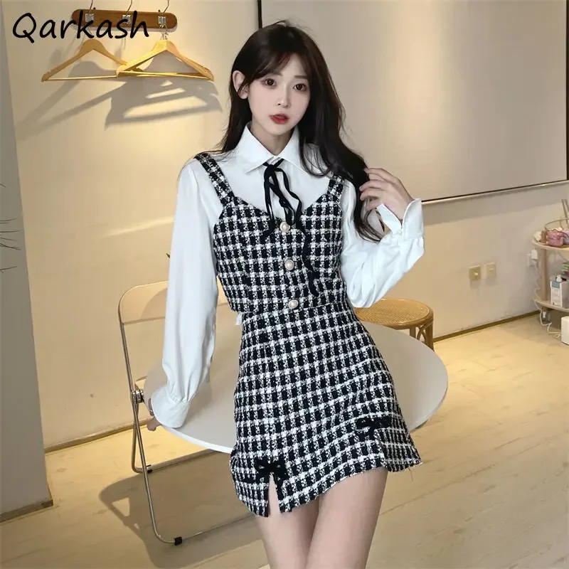 Camicie da donna tenero monopetto autunno solido stile college top studente minimalista all'interno pulsante estetico chic Ulzzang morbido