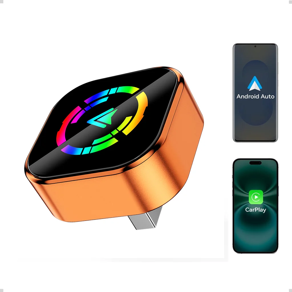 Wireless CarPlay Adapter, Compatible with iOS & Android,2 in 1, Plug and Play, Stable Connection,5GHz WiFi + Bluetooth 5.2