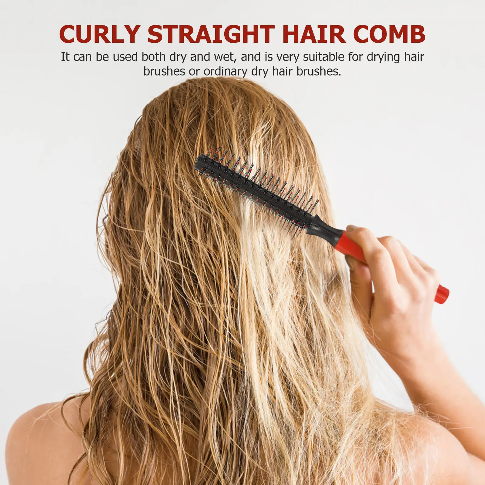 6Pcs Salon Grade Roller Hair Combs Anti-Static Detangling Brush for Women Long Short Hair Scalp Massage Blow Dry Styling Tool