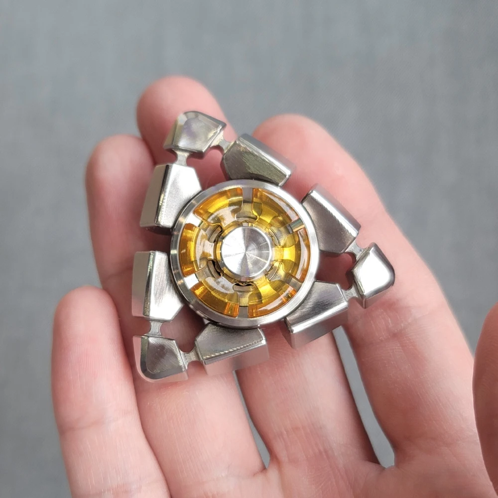 TKT EDC Reorganizar Fidget Spinner Juguetes sensoriales para adultos de acero inoxidable Fidget Spinner de tres hojas Juguete novedoso