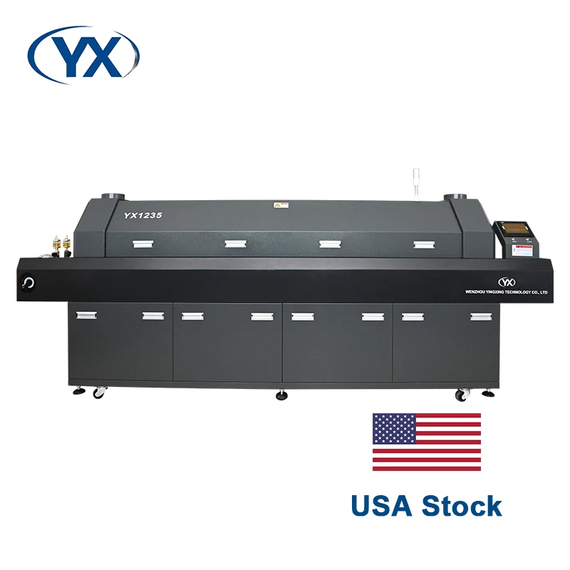 Stock in USA Reflow Oven Soldering Machine YX1235 with 12 Heating Zone(up 6 down 6) PC Control System