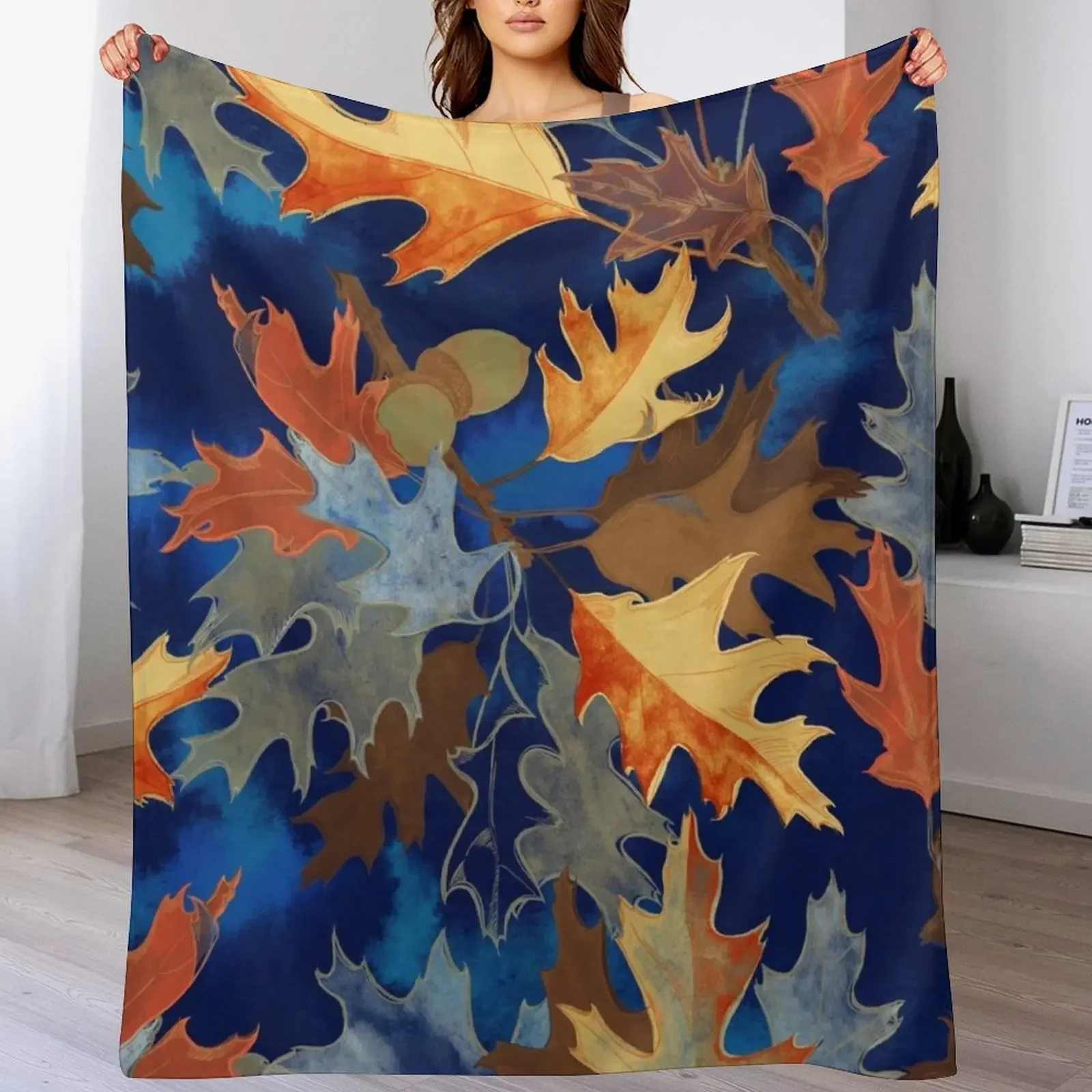 

Leaf Mix Throw Blanket Hair Beach For Sofa Thin Single Blankets