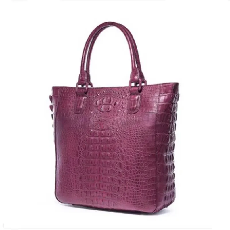 gete new Imported fashion crocodile handbag for lady  simple crocodile women handbag