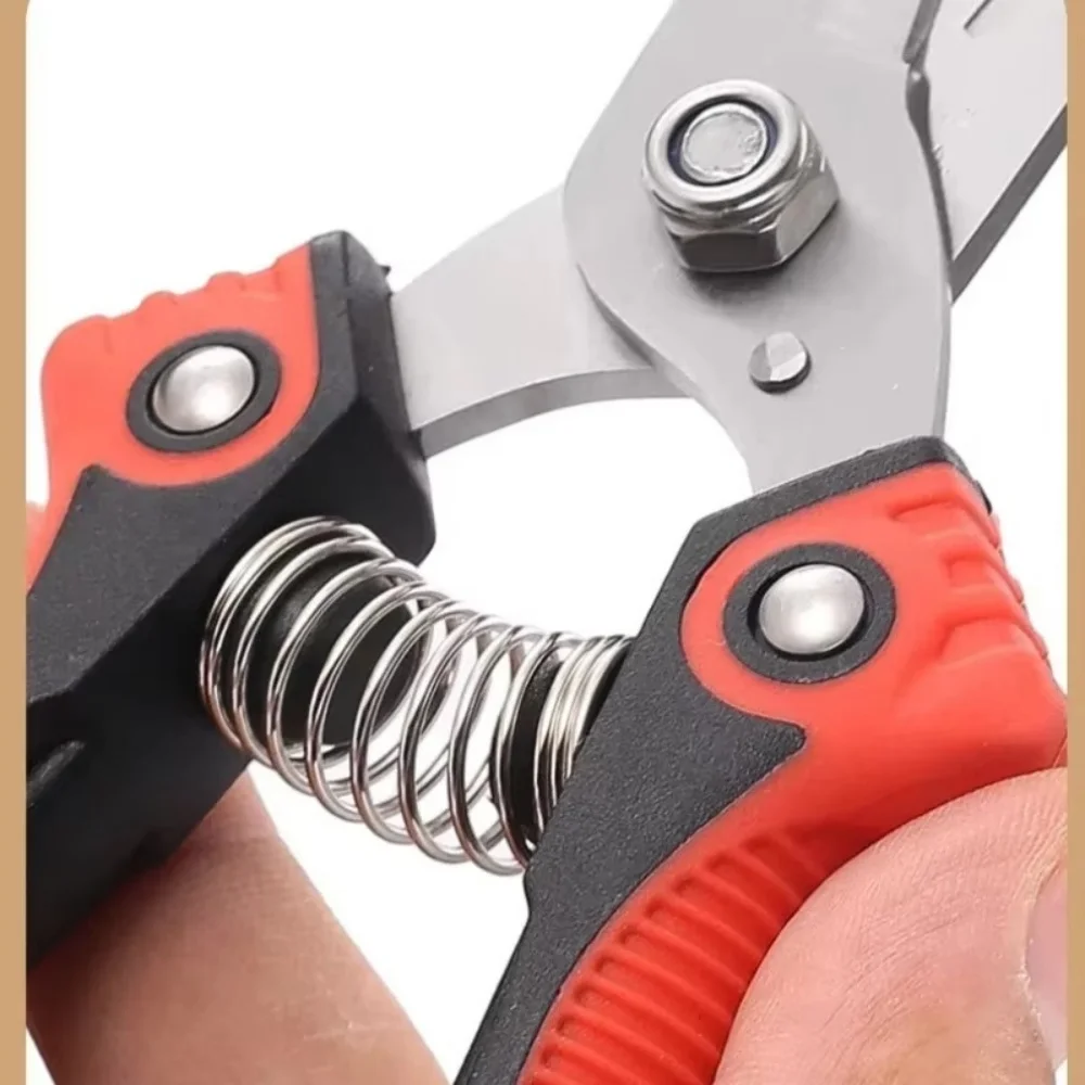 전문가용 날카로운 가지치기 가위 스테인리스 스틸 가지치기 가위 미끄럼 방지 손잡이 가정 정원 과일나무 가지치기 도구