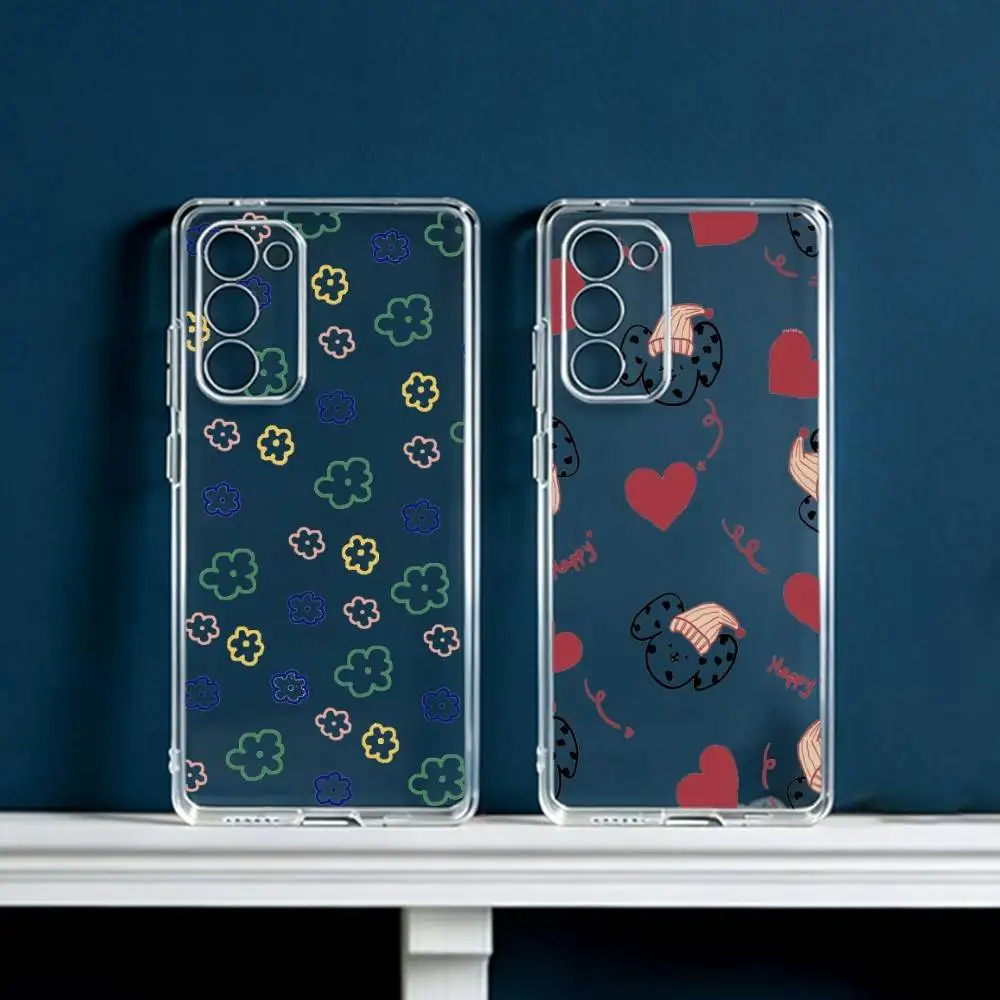 simple small patterns Phone Case For Samsung Galaxy S24 S25 S23 S22 S21 Plus S24 S25 Transparent Cover Case