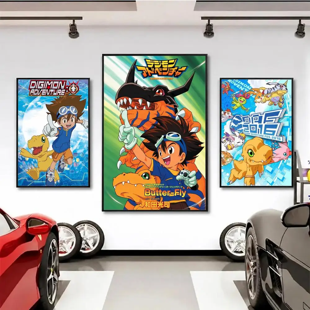 anime Digimon Poster Wall Posters Art Print HD Print Self-Adhesive Waterproof Wall Stickers Room Decoration