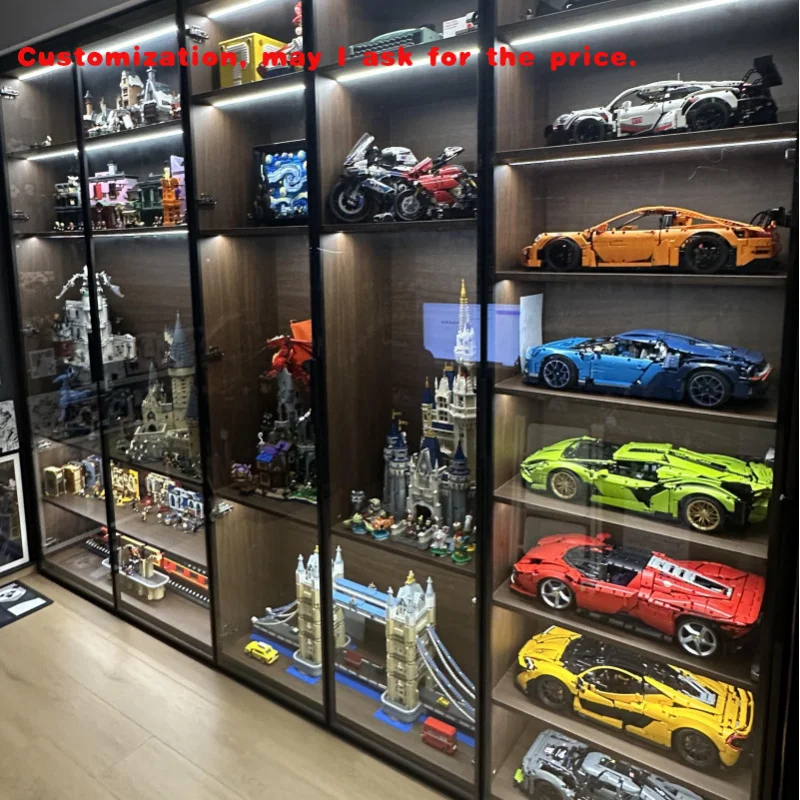 

custom.Glass Showcase Toy Storage Draws Showroom Display Cabinet Fashionable Store Led Glass Showcase With Sliding