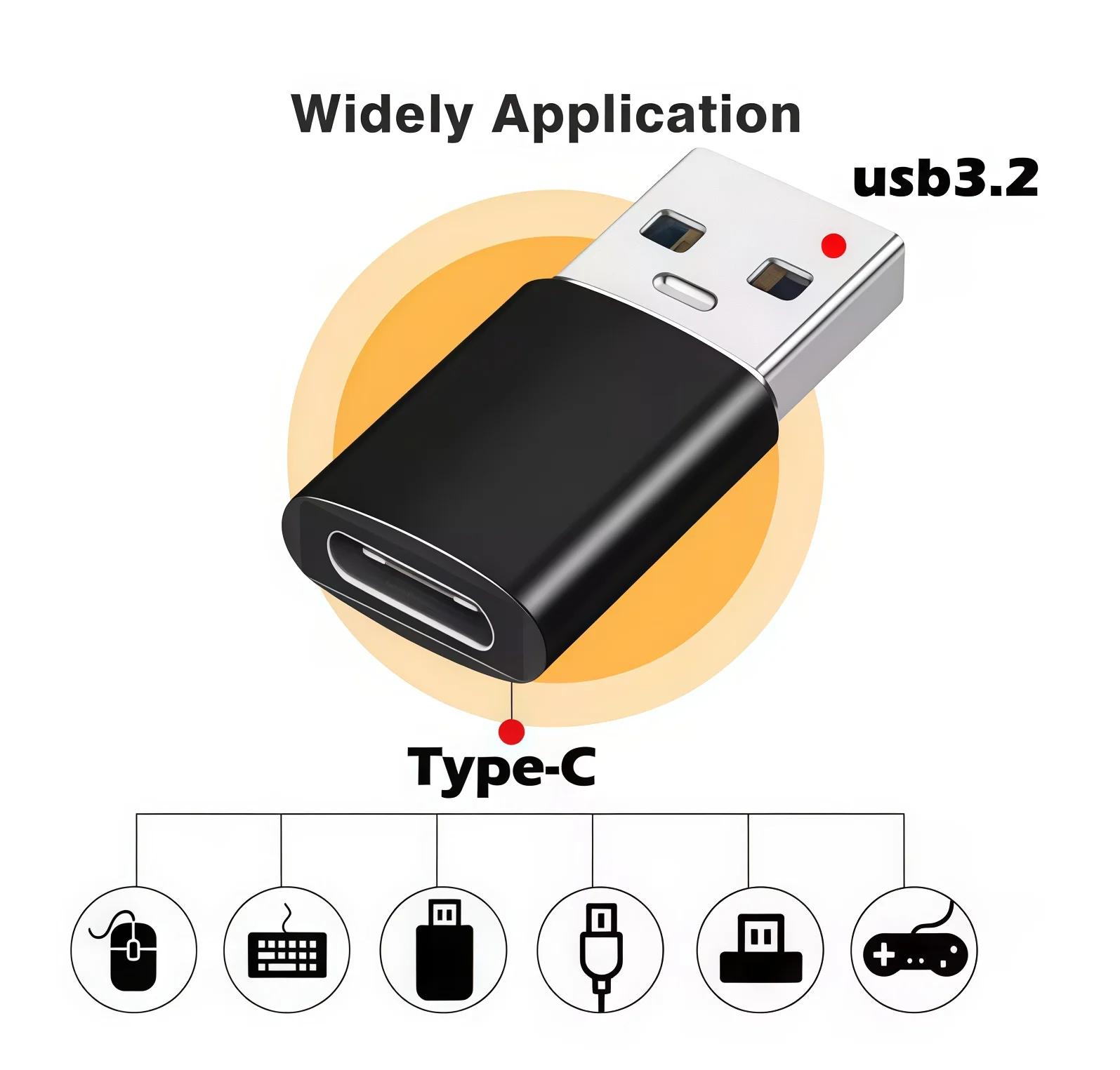 Mobile Phone Adapters USB 3.2 Male To Type C Female Fast Transmission Converters