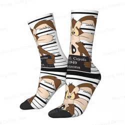 Wile E Coyote Cartoon Bad Wolf Men Women Round neck Socks Cycling Novelty Four Seasons Stockings Gift