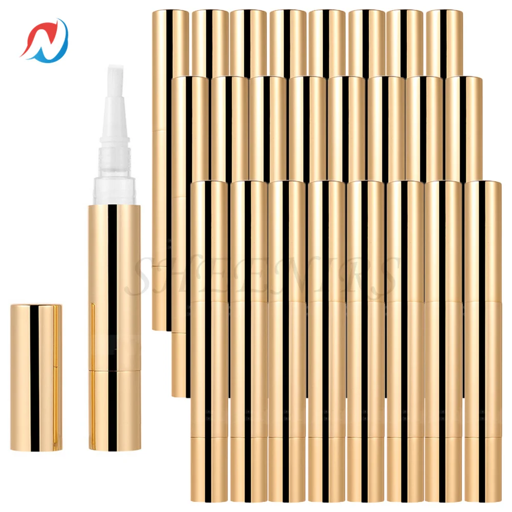 24pcs 5ml oro penna vuota per olio per unghie con pennello Twist Pen per Gel sbiancante per denti contenitore per lucidalabbra tubo liquido per la crescita delle ciglia