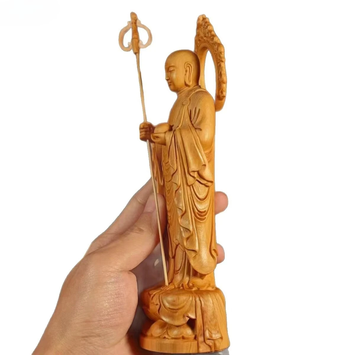 PG   taihang thuja wood carving ksitigarbha bodhisattva figure buddha statue ornament home figure decoration