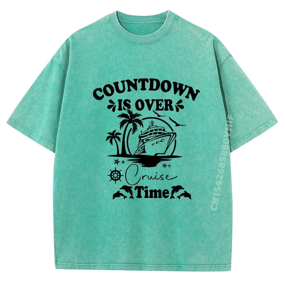 

Countdown Is Over It is Cruise Time Cruise Ship Cruise Plain Shirt Men T Shirt Plus Size Washed Shirt Funky Tops