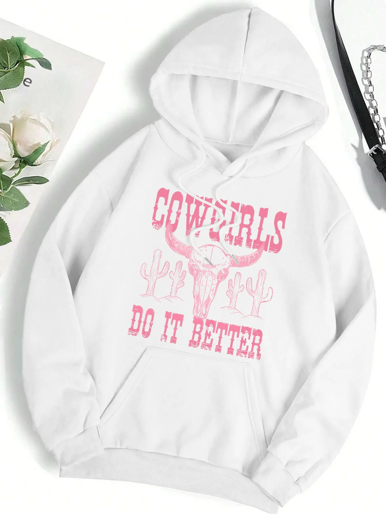 

Толстовка с капюшоном Cowgirls Do It Better, осенняя теплая толстовка с круглым вырезом, мягкая флисовая универсальная повседневная одежда, модные повседневные топы