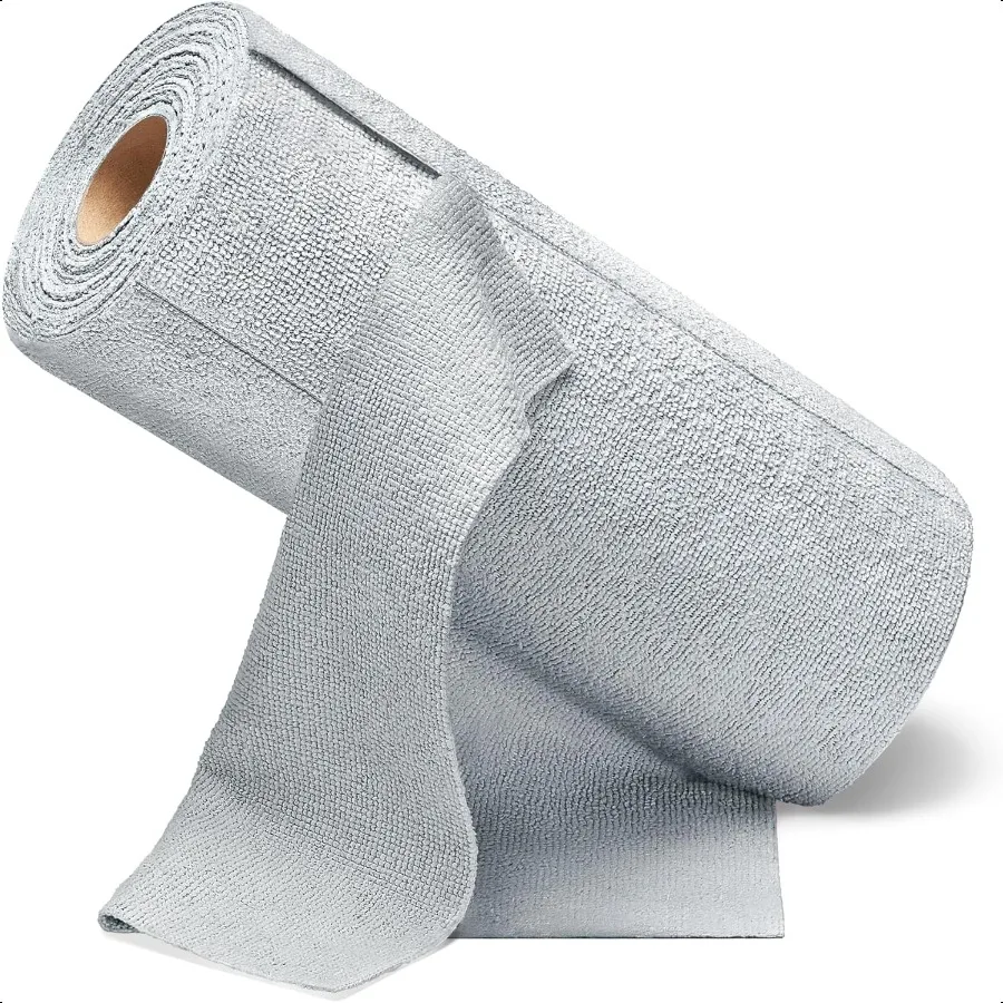 

TearAway Paperless Paper Towels Roll Microfiber Towels 50 Pack 12'' x 12'' Ultra Absorbent Scratch Free Reuseable Washable Clot