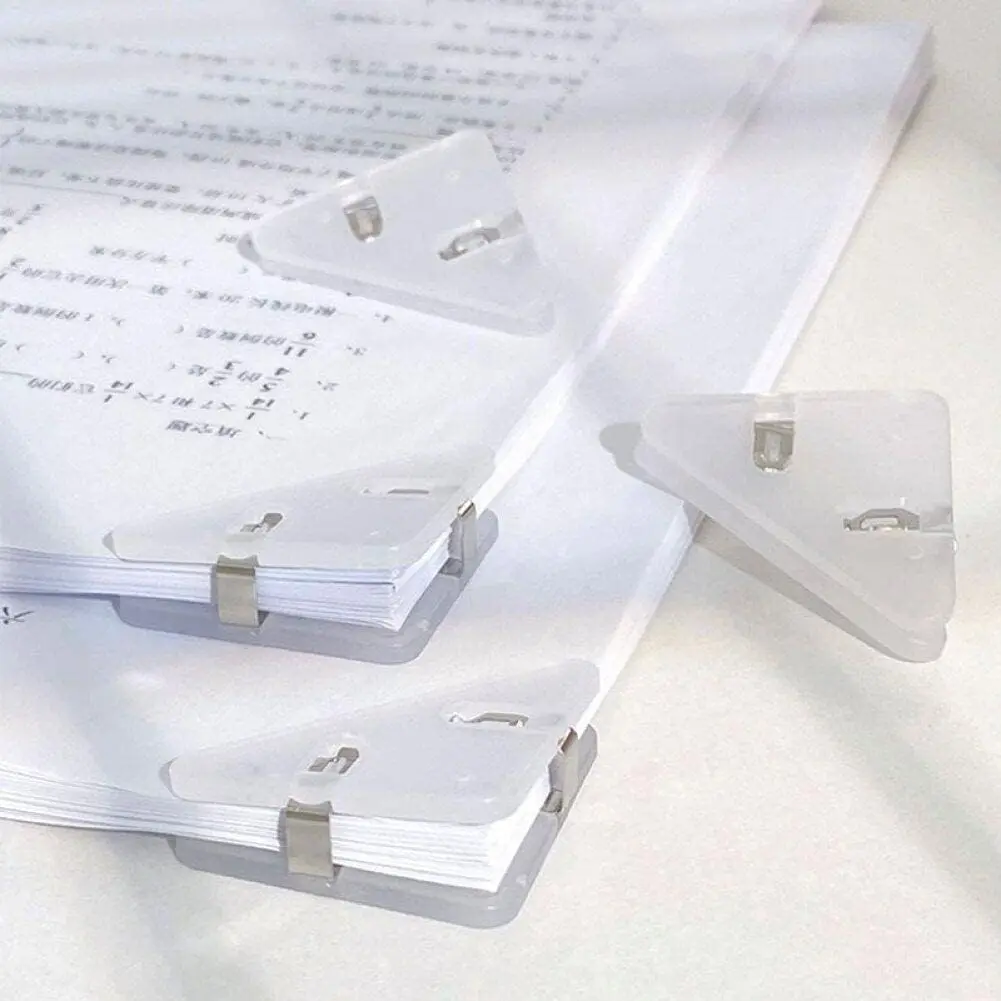New Triangle Corner Clips, 10 Pcs Paper Clip Cript Clip Multificctional Plastic Binder Clips Page Porte pour Office School Tools