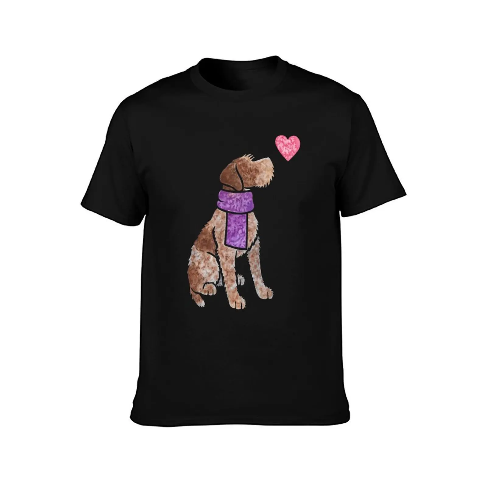 Watercolour German Wirehaired Pointer dog T-Shirt Simple Print Design T-Shirt