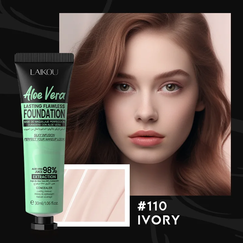 Aloe Liquid Foundation Liquid Full Coverage Moisturizing Matte Oil Free Concealer To Cover Black Eye Circles Pores and Blemishes