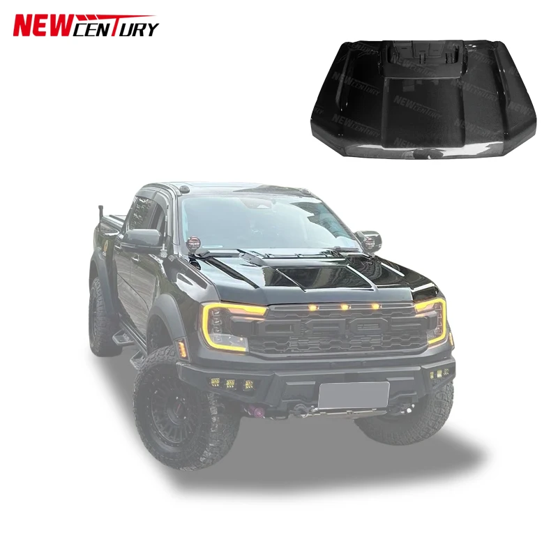 

Высококачественный модифицированный капот из углеродного волокна Ranger для Ford Ranger T9, новый сорт с встроенной отделкой капота и болтами