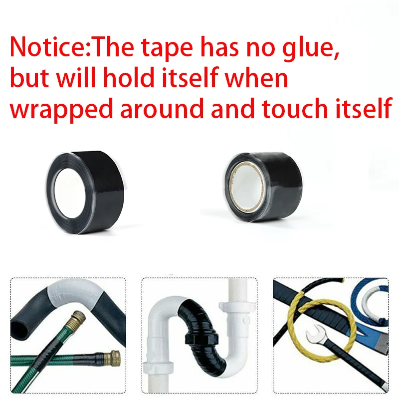 

Black 25mm Self-Adhesive Waterproof Tape High Pressure Resistant Leak-Stopping Water-Proof Repair Tape