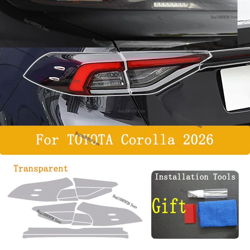 For TOYOTA Corolla Cross (2025-2026)Rear Headlamp Car Styling Sticker Headlamps TPU Smoked Black taillight Protector Film access