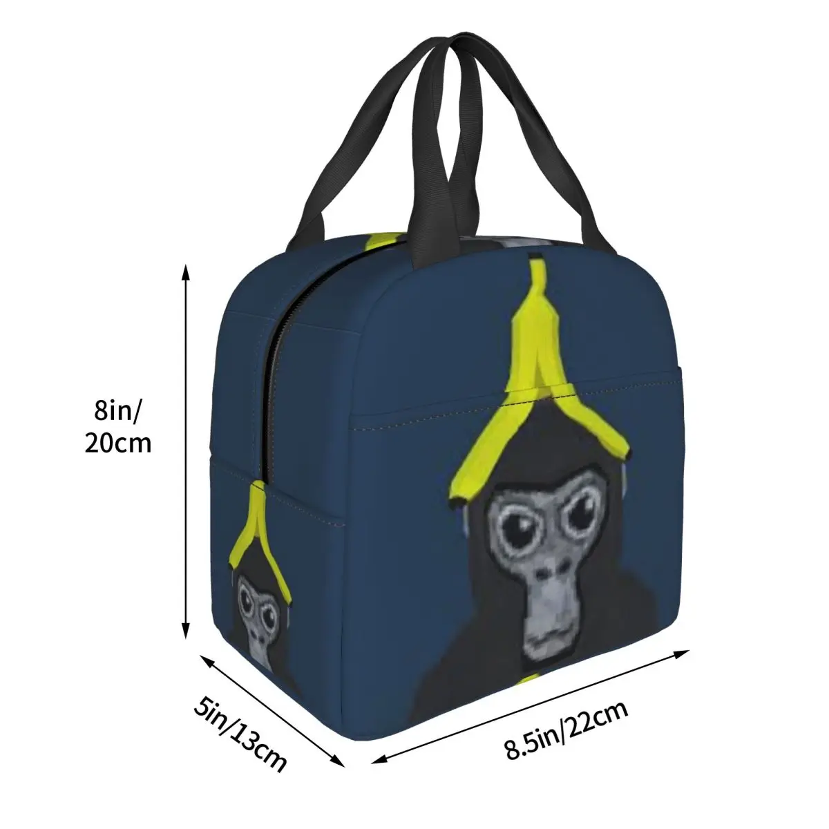 Gorilla Tag Monkey With Banana Insulated Lunch Bag for Women Children Portable Food Boxes Thermal Lunch Box Tote