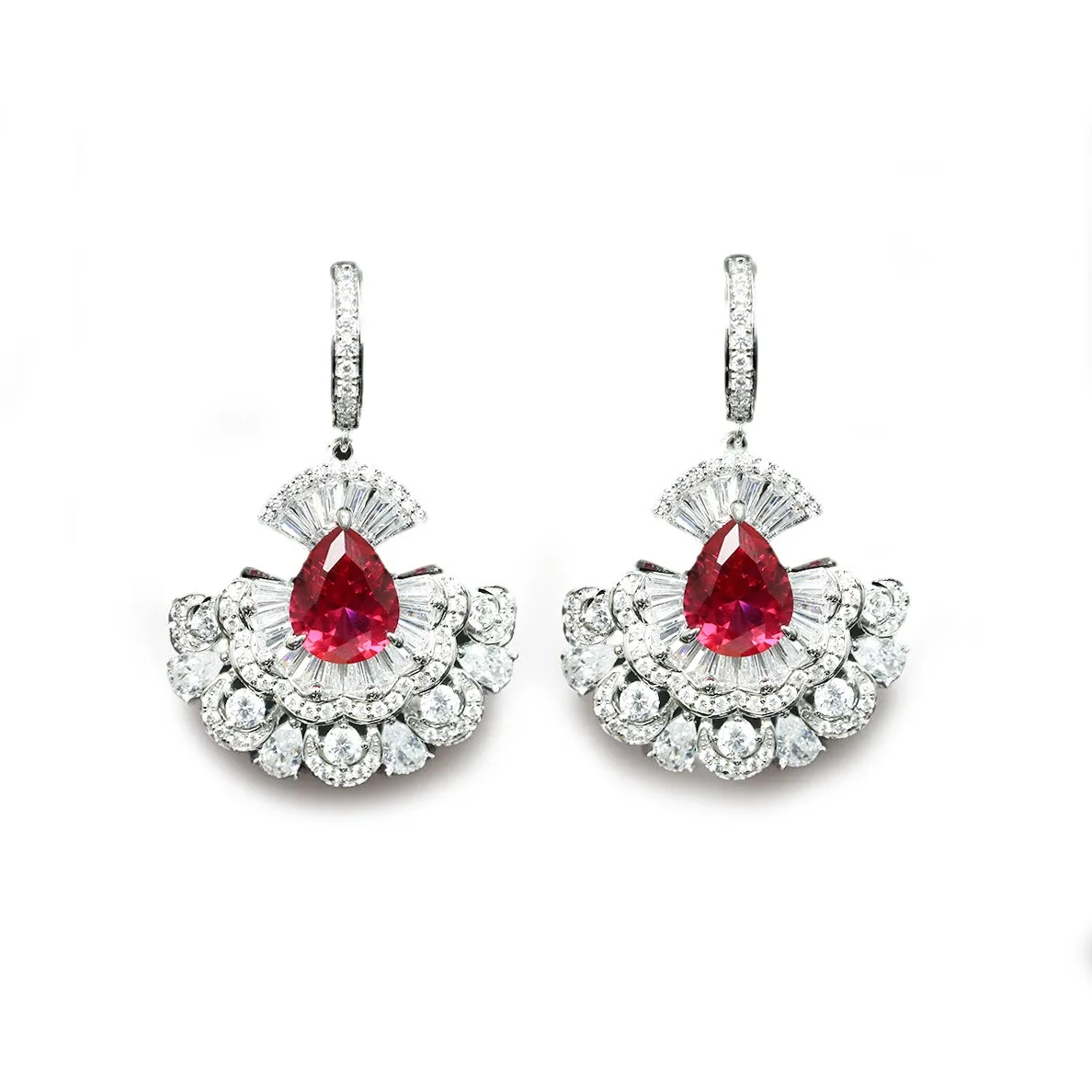 Vintage 925 Sterling Silver Rose Cut Lab Sapphire High Carbon Diamonds Wedding Engagement Drop Dangle Earrings Wholesale
