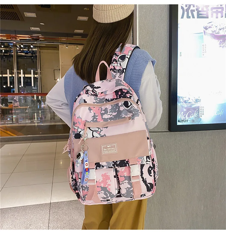 

Backpack 2022 new personality graffiti schoolbag fashionable cool large capacity travel computer backpack