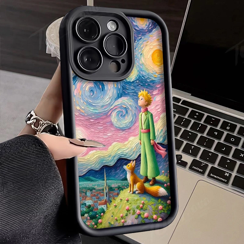 Starry Sky The Little Prince Phone Case for iPhone 14 15 Pro Max 13 12 11 X XS XR 7 8 Plus SE 2020 TPU Silicone Shockproof Cover