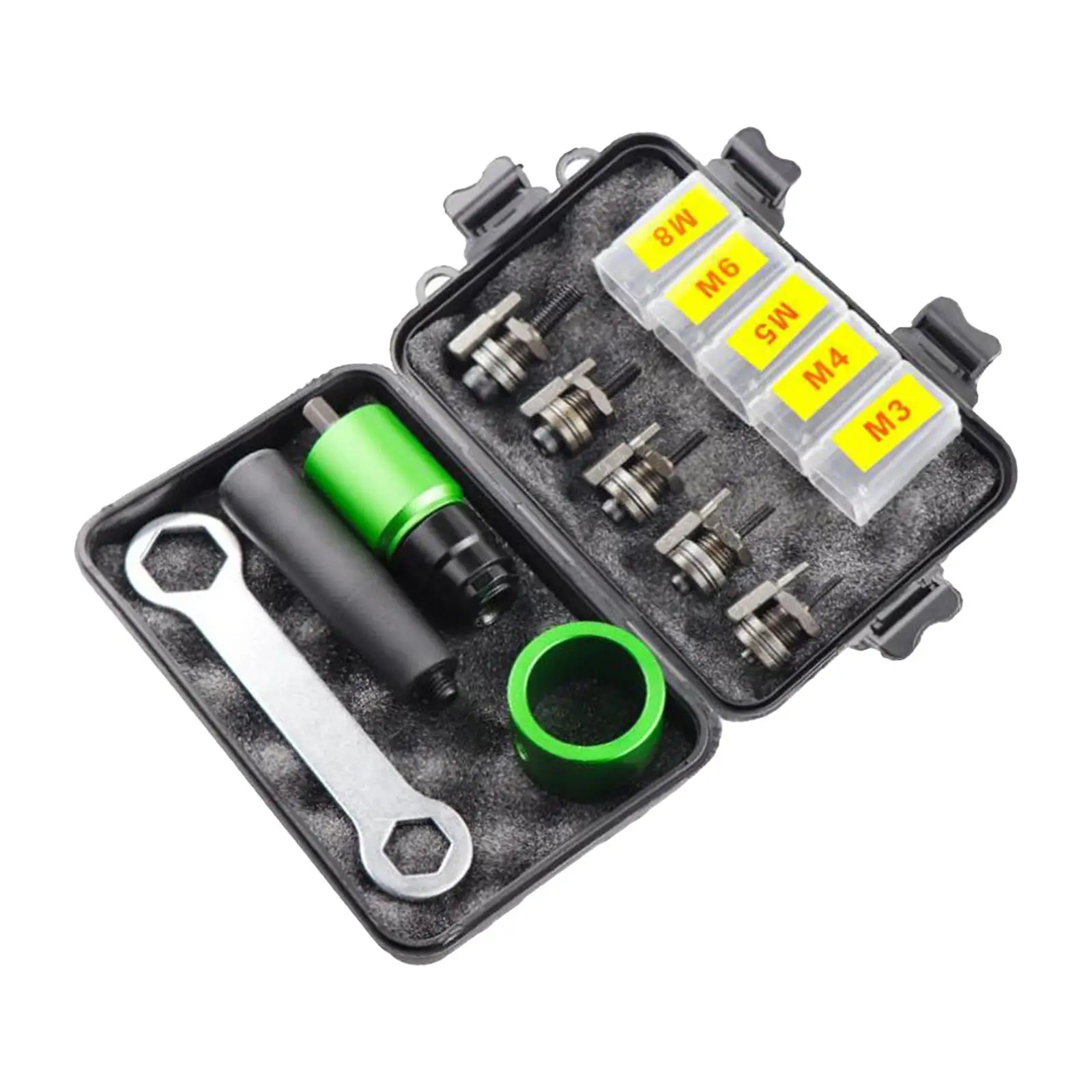 Electric Rivet Nut Drill Adaptor Set with Removable Handle Riveter Drill Attachment for Cordless Electric Power Drill Rivet Head