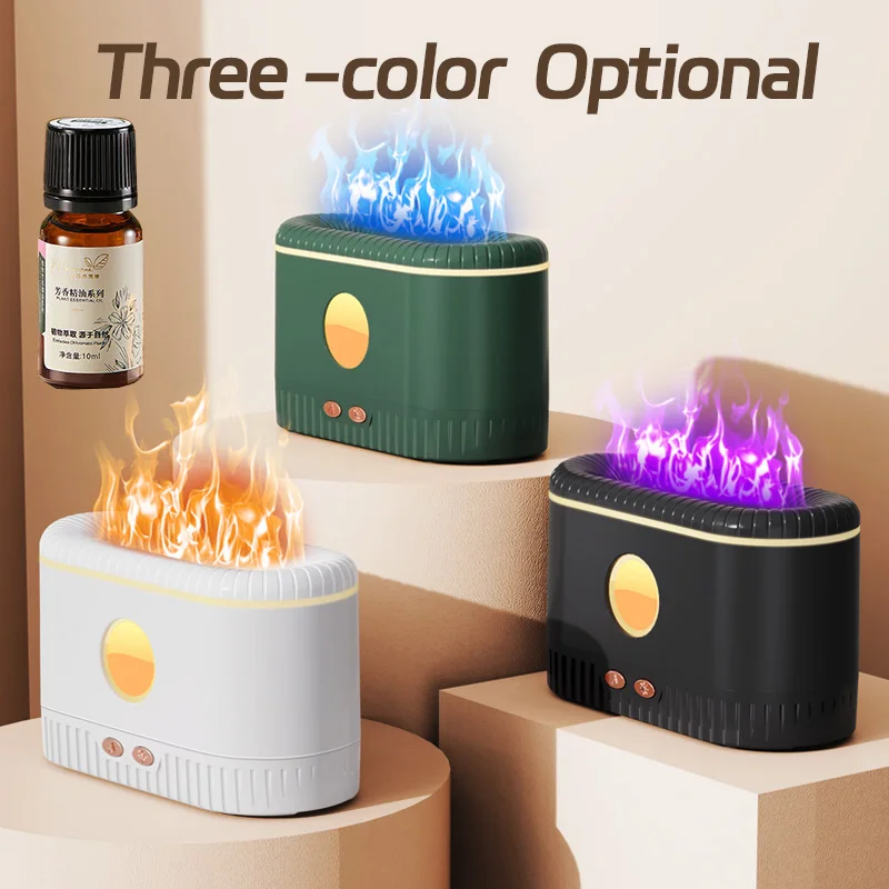 Humidificateur d'air flamme colorée, veilleuse, supporter ficateur, diffuseur d'arômes, USB, pulvérisateur de brume fraîche à ultrasons, parfum d'huile essentielle