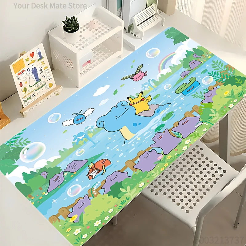 Gaming-Mauspad, Kawaii-Mauspad, Gamer-Schreibtischunterlage, Cartoon-Pokemon-Tastaturunterlage, Computertischoberfläche für Zubehör, Mauspad