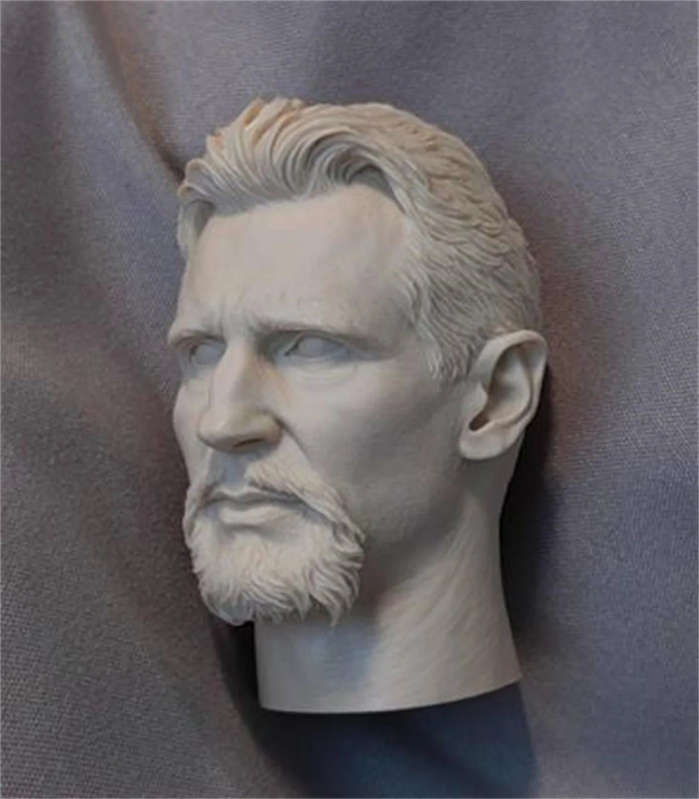 

Liam Neeson Head Carving Sculpt Unpainted Long Neck Actor Singer Model 1/6 Scale Action Figure Soldier Body Toys