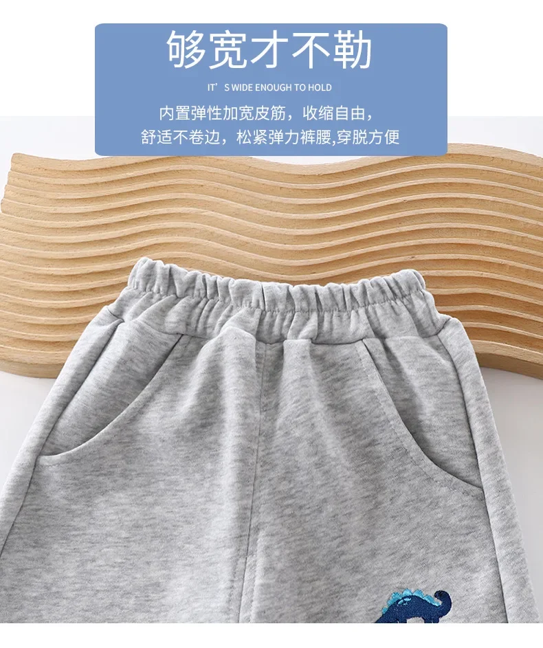 Dinosaurier-Jogginghose mit Kordelzug für Jungen, Kinder-Sweatpants mit Taschen, Herbst, elastischer Bund, lange Babyhose, Sport- und Outdoor-Hose für Kinder – Detail 5
