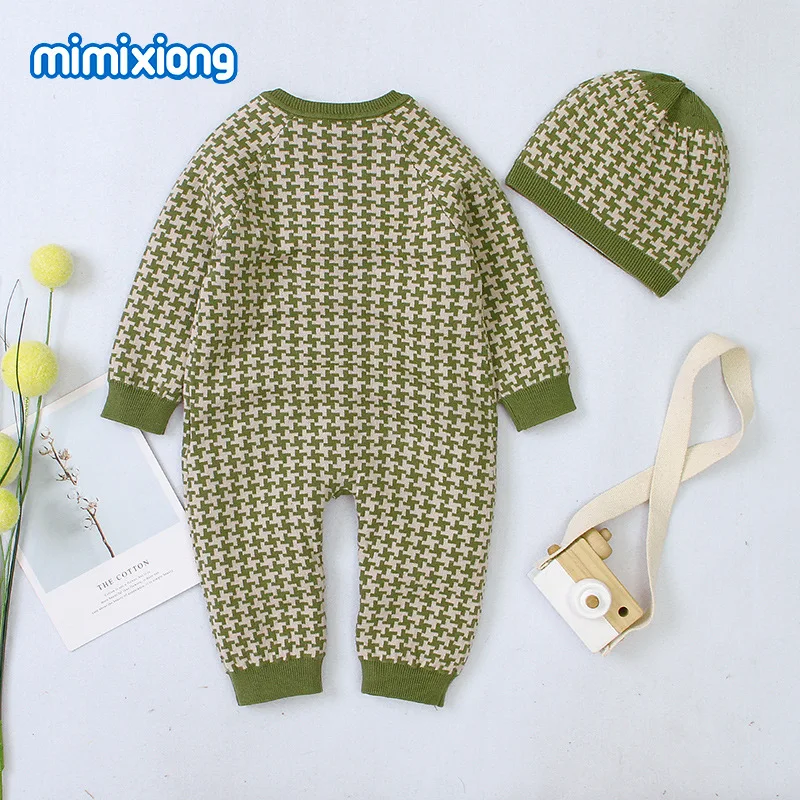 Autumn Winter Toddler Kids Clothes Set Long Sleeve Jumpsuit With Hat For Infant Baby Cute Romper Homewear Casual Loungewear