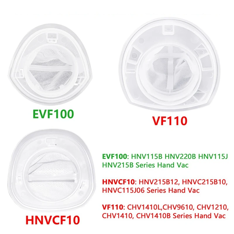 Peças de reposição do filtro Hepa, Compatível para Blackdecker EVF100, BDH9600CHV, Aspirador de mão Acessórios