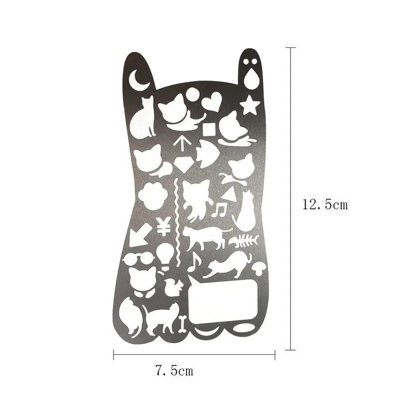 2026 New Portable Stainless Steel Hollow Stencil Ruler Multi Pattern DIY Drawing Tool For Travel Diary Notebook Scrapbook Decor