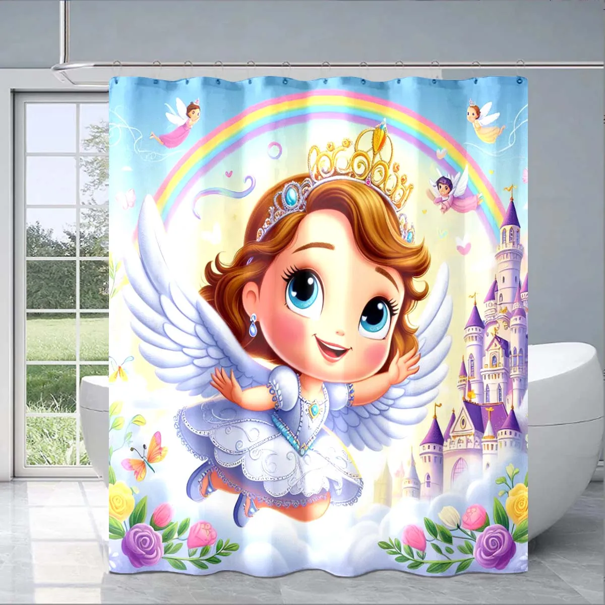 3D Printing Disney Princess Sofia The First Cartoon Shower Curtain Cute Pattern Bathroom Decoration Shower Curtain Gift