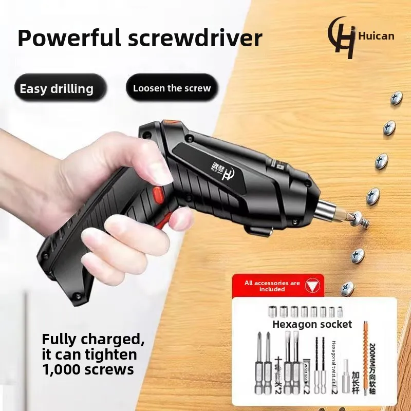 Cordless Electric Screwdriver 4.2V Rechargeable Mini Power Screwdriver with Foldable Two Position Body 15 30 47 Piece Bit Set