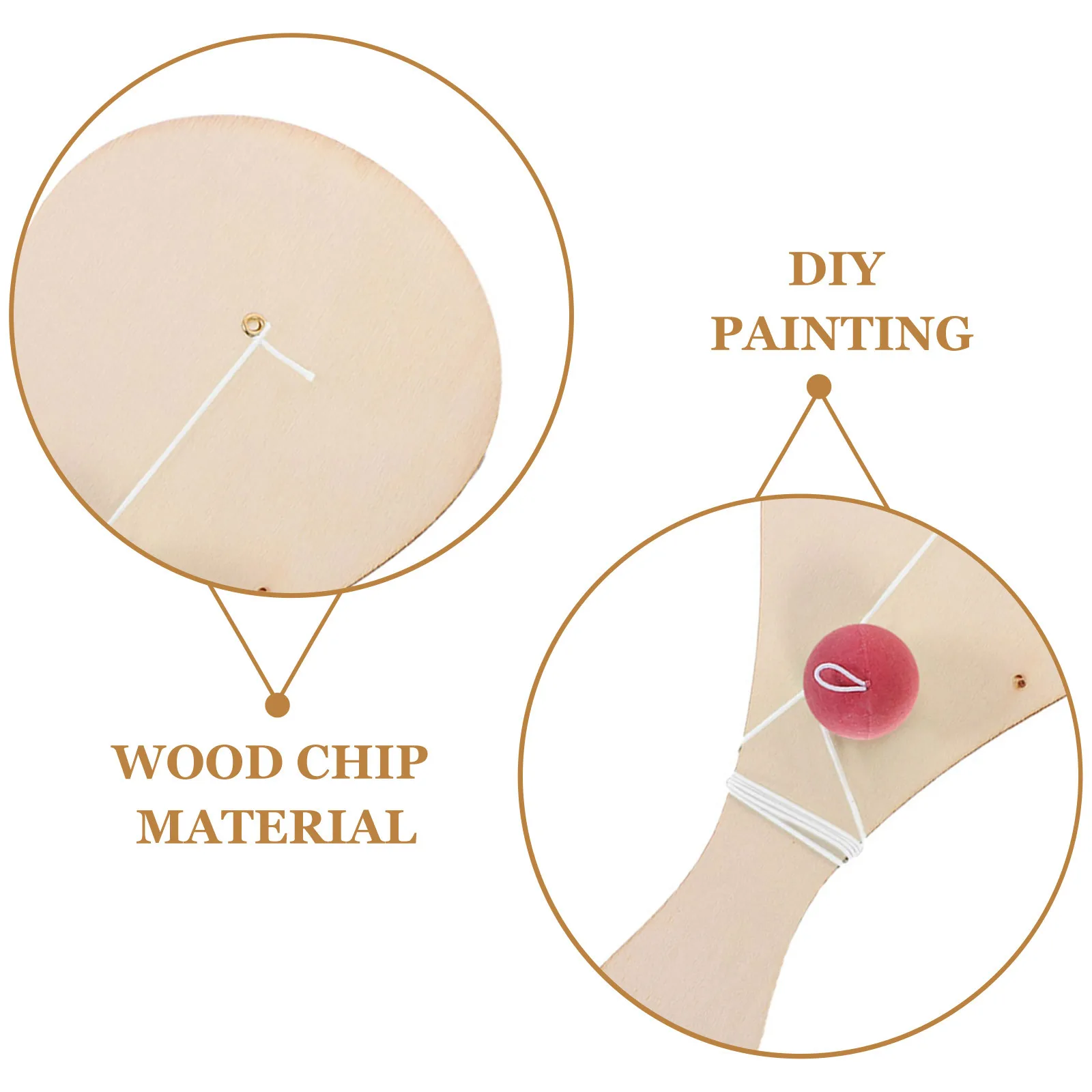 ชุดไม้พายบอลวาดมือ 10 ชิ้น งานไม้ยังไม่เสร็จ สำหรับระบายสี งานฝีมือ เกมสำหรับเด็ก กิจกรรมงานเลี้ยงครอบครัว พกพาสะดวก ไม้พายบอลเด้งดึ๋ง