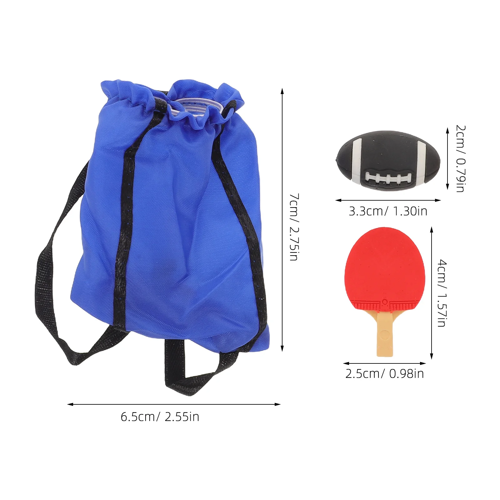 1 Set Mini-Sport-Set für Puppenhaus-Dekoration, realistisches Design, tragbar, robust, Qualität, Bjd, Mini-Basketball, Fußball, Fußball, Springseil