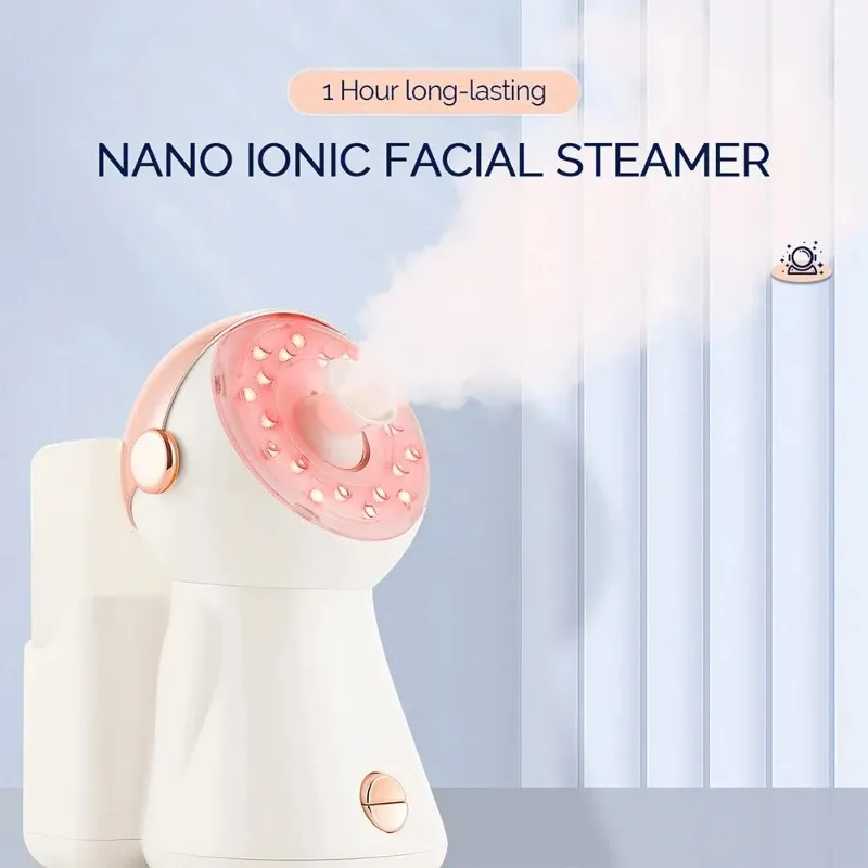 7Colors Photon Nano Hot Spray Face Steamer Sauna Pore Cleaner Red Light Therapy Skin Brightening Air Humidifier Facial Vaporizer