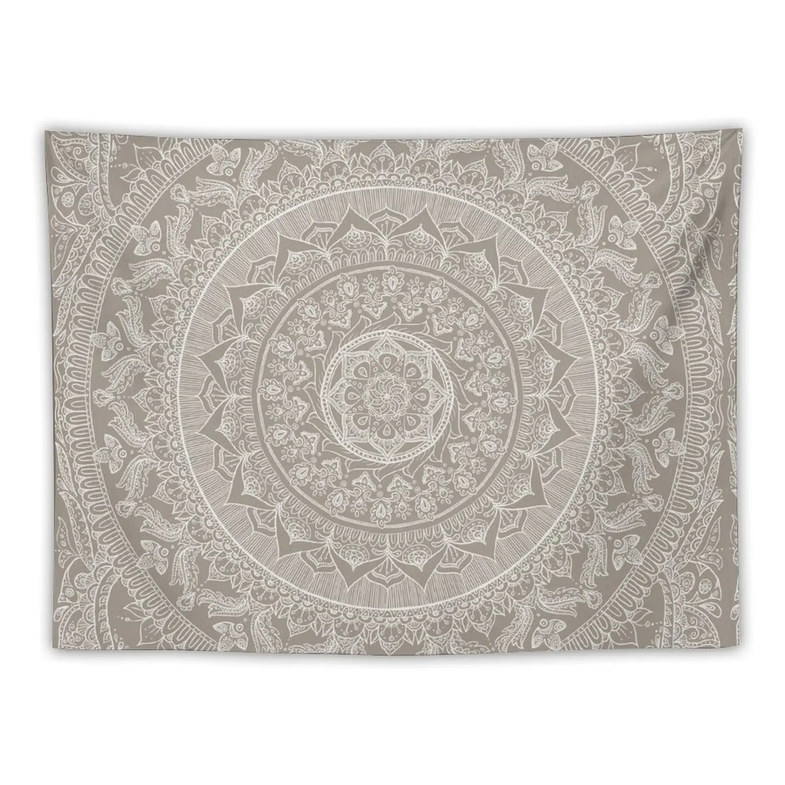 

Mandala - Taupe Tapestry Wallpaper Aesthetic Room Decor Korean Bathroom Decor Tapestry