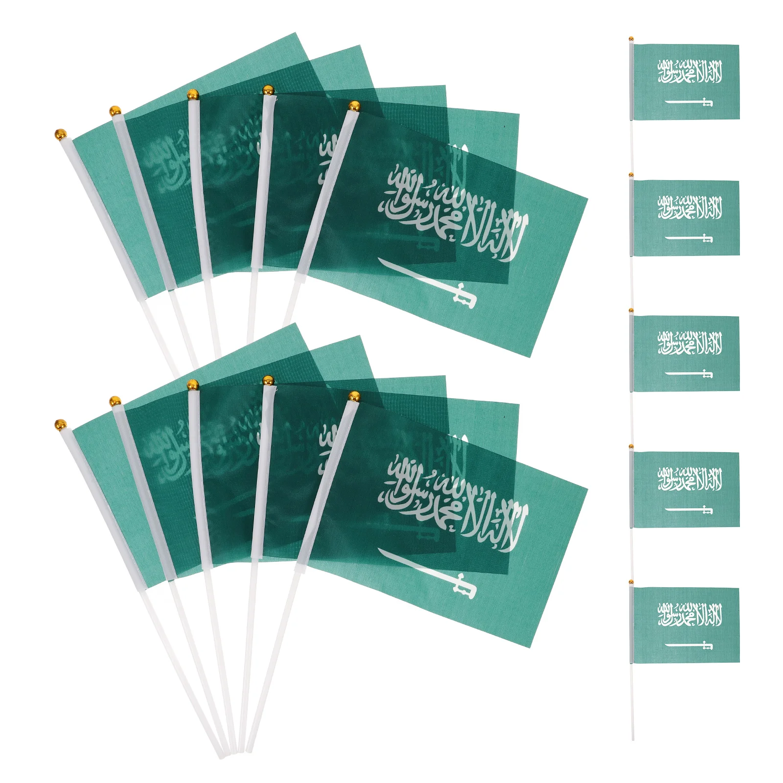 

100 Mini Arabia H held Flags Portable Decorations for Sports Events National Holidays School Activities Polyester