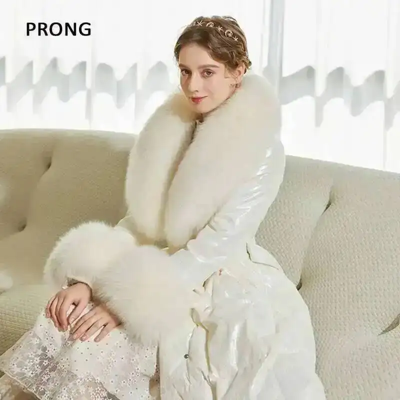 100% Real Fox Fur Collar Winter Coat Jacket Fur Scarf Suit Fluffy Fur Shawl Fur Cuff Set Luxury Furry Fur Shawls Wraps Scarves