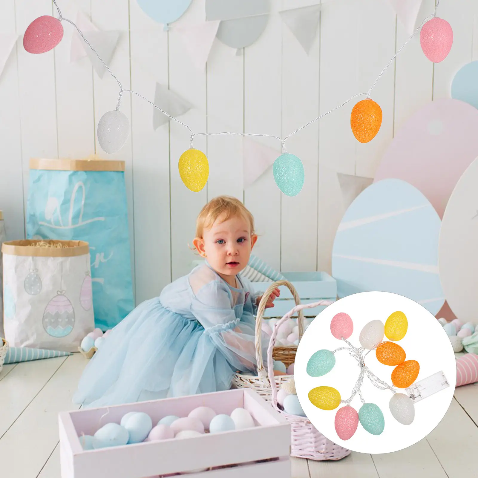 

Светодиодная гирлянда-яйцо для Пасхи, декоративная гирлянда для вечеринок, уличная гирлянда для окон и деревьев