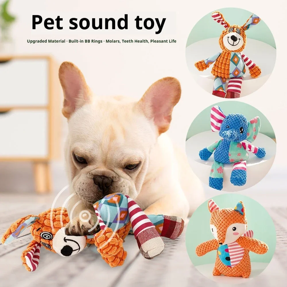 Dog Plush Toys Puppy Bite-resistant Vocal Doll Cartoon Cute Animal Doll Plush Teething Bite-resistant Interactive Dog Supplies