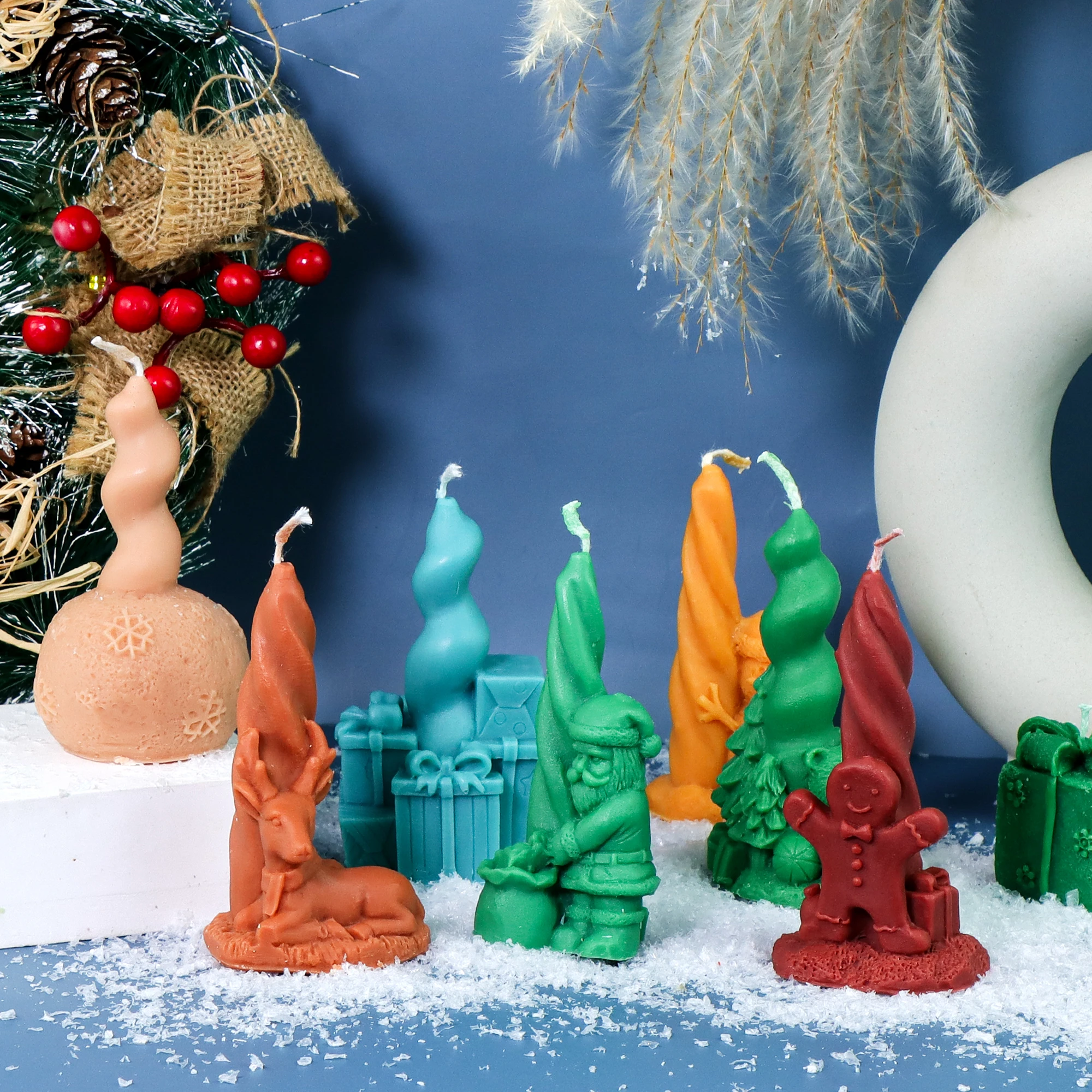 Weihnachten Dekor Silikon Kerze Form DIY Santa Claus Geschenk Box Cookie Mann Aromatherapie Kerze, Der Form Weihnachten Geschenke