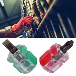 2pcs Mini Screwdriver Portable Radish Head Screw Driver Transparent Handle Flat Cross Head Screwdriver Repairing Hand Tools