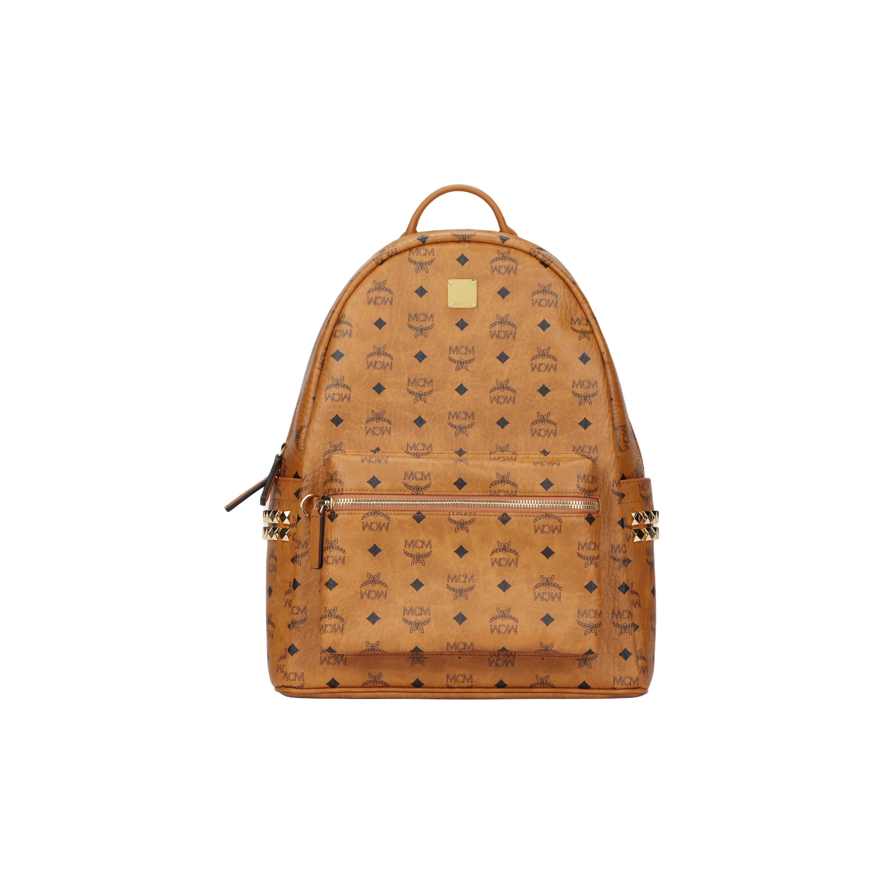 Mochila MCM Stark con Detalles de Cuero Nappa, Unisex, Marrón Coñac, MMKAAVE09CO001